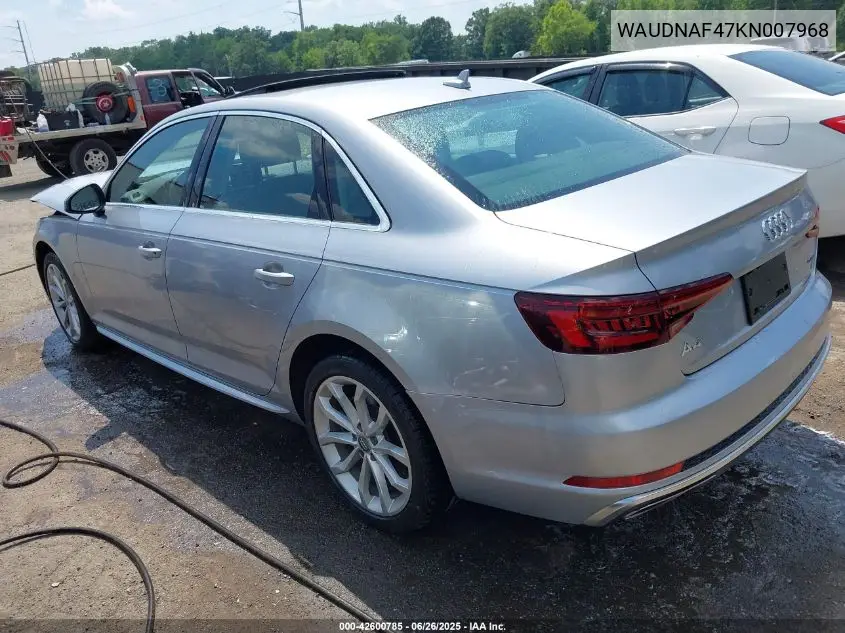 2019 Audi A4 45 Premium VIN: WAUDNAF47KN007968 Lot: 42600785