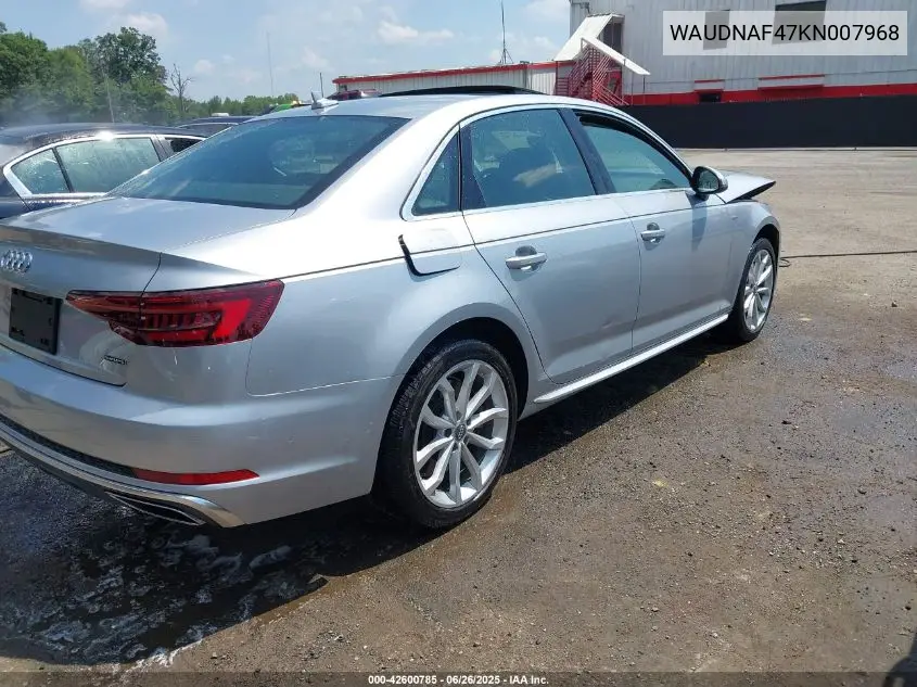 2019 Audi A4 45 Premium VIN: WAUDNAF47KN007968 Lot: 42600785
