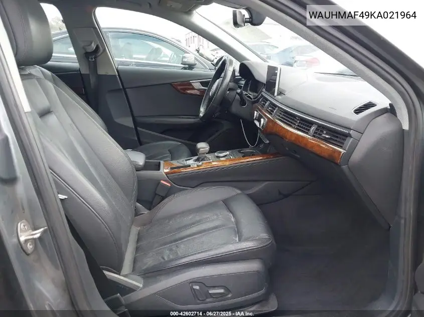 2019 Audi A4 40 Premium VIN: WAUHMAF49KA021964 Lot: 42602714
