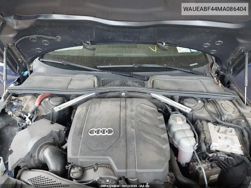 2021 Audi A4 Premium Plus 45 Tfsi S Line Quattro S Tronic VIN: WAUEABF44MA086404 Lot: 42245045
