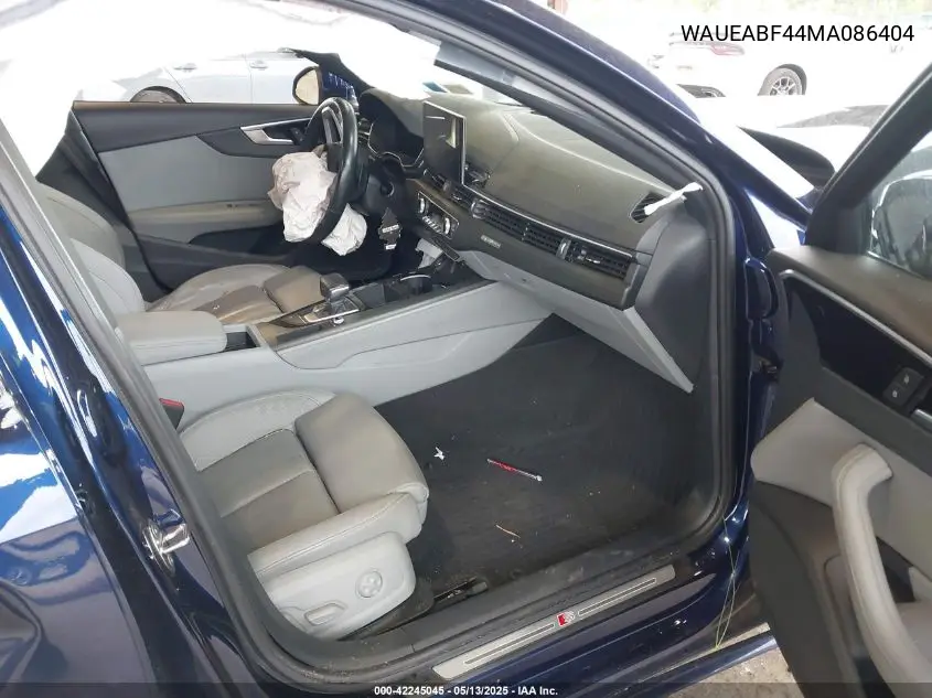 2021 Audi A4 Premium Plus 45 Tfsi S Line Quattro S Tronic VIN: WAUEABF44MA086404 Lot: 42245045