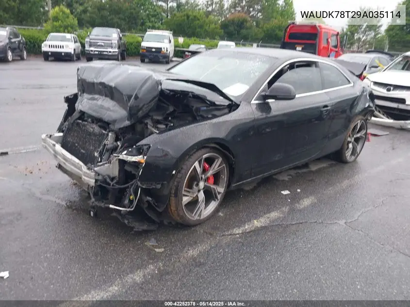 2009 Audi A5 3.2L VIN: WAUDK78T29A035114 Lot: 42252378