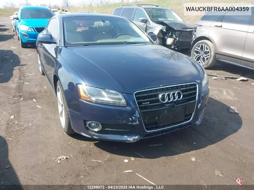 2010 Audi A5 Premium Plus VIN: WAUCKBFR6AA004359 Lot: 12299072