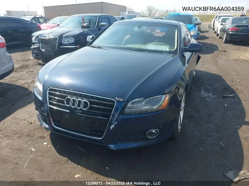 2010 Audi A5 Premium Plus VIN: WAUCKBFR6AA004359 Lot: 12299072