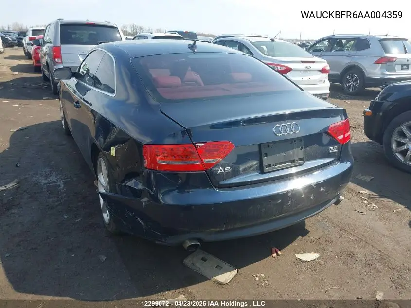 2010 Audi A5 Premium Plus VIN: WAUCKBFR6AA004359 Lot: 12299072