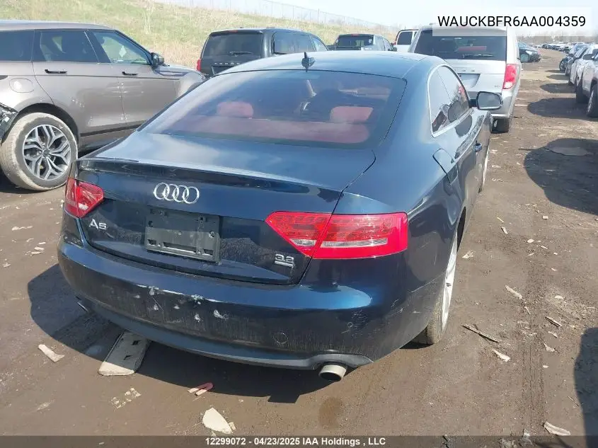 2010 Audi A5 Premium Plus VIN: WAUCKBFR6AA004359 Lot: 12299072