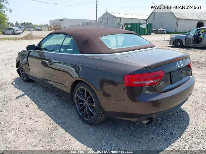 2010 Audi A5 Premium Plus VIN: WAULFBFH0AN024661 Lot: 12311657