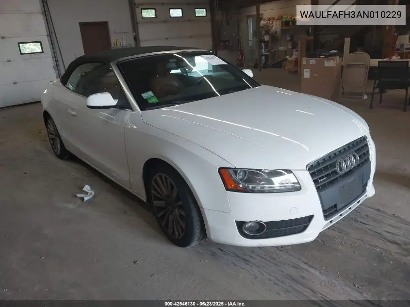 2010 Audi A5 2.0T Premium VIN: WAULFAFH3AN010229 Lot: 42546130