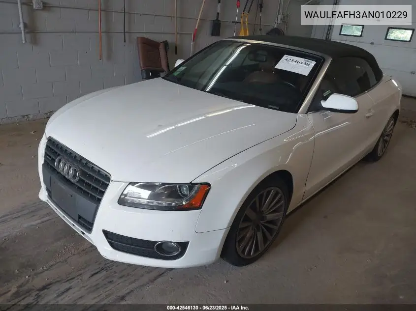 2010 Audi A5 2.0T Premium VIN: WAULFAFH3AN010229 Lot: 42546130
