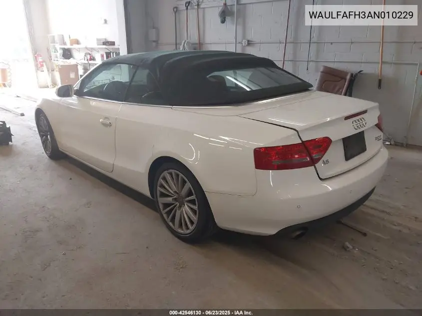 2010 Audi A5 2.0T Premium VIN: WAULFAFH3AN010229 Lot: 42546130