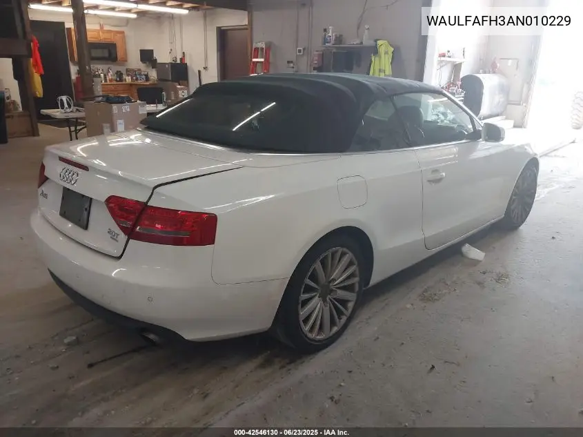 2010 Audi A5 2.0T Premium VIN: WAULFAFH3AN010229 Lot: 42546130