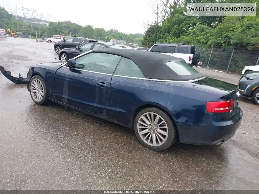 2010 Audi A5 2.0T Premium VIN: WAULFAFHXAN025326 Lot: 42563658