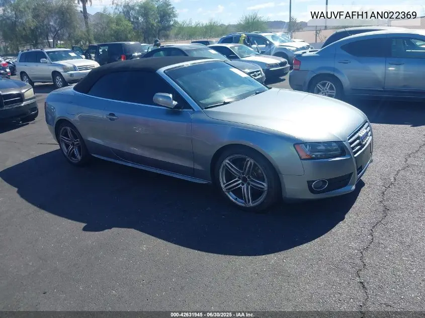 2010 Audi A5 2.0T Premium VIN: WAUVFAFH1AN022369 Lot: 42631945