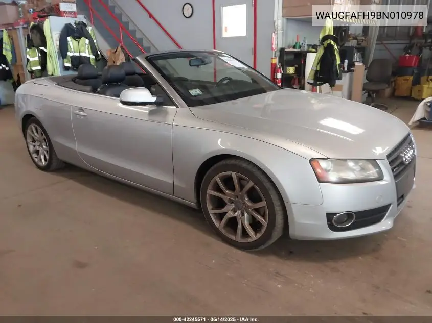 2011 Audi A5 2.0T Premium VIN: WAUCFAFH9BN010978 Lot: 42245571