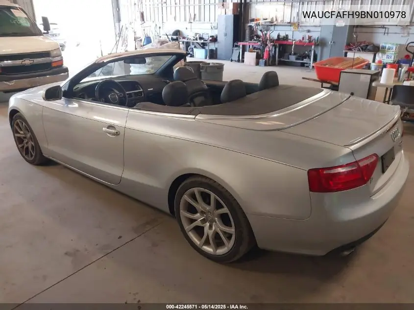 2011 Audi A5 2.0T Premium VIN: WAUCFAFH9BN010978 Lot: 42245571