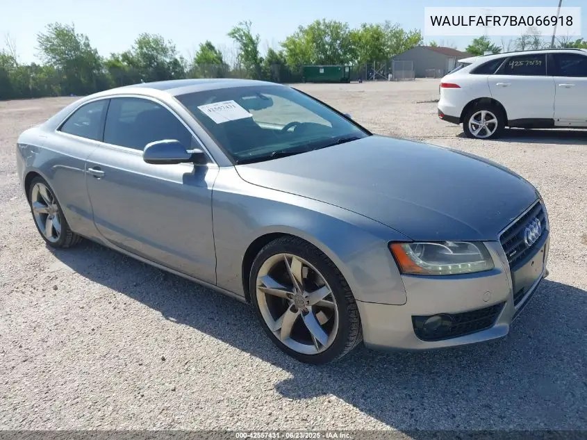2011 Audi A5 2.0T Premium VIN: WAULFAFR7BA066918 Lot: 42557431