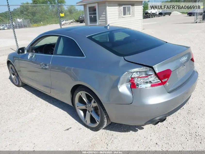 2011 Audi A5 2.0T Premium VIN: WAULFAFR7BA066918 Lot: 42557431