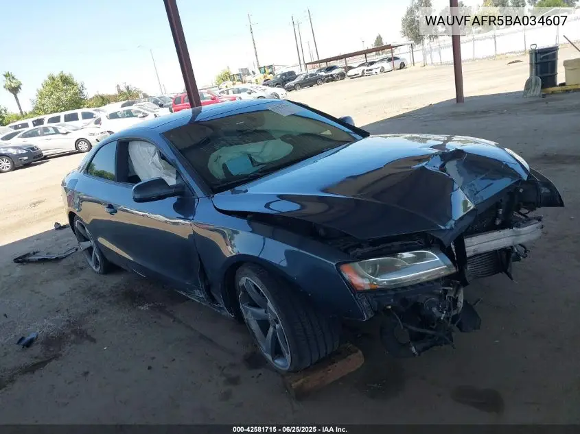 2011 Audi A5 2.0T Premium VIN: WAUVFAFR5BA034607 Lot: 42581715