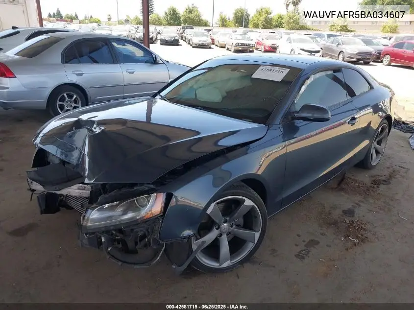 2011 Audi A5 2.0T Premium VIN: WAUVFAFR5BA034607 Lot: 42581715
