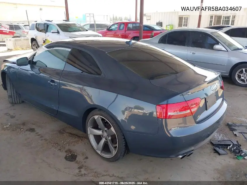 2011 Audi A5 2.0T Premium VIN: WAUVFAFR5BA034607 Lot: 42581715