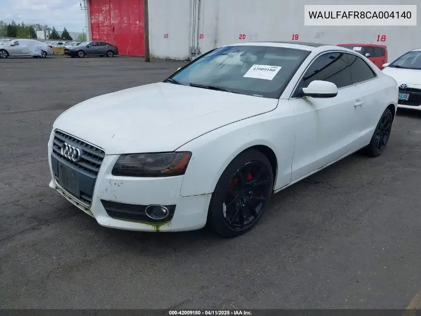 2012 Audi A5 2.0T Premium VIN: WAULFAFR8CA004140 Lot: 42009180