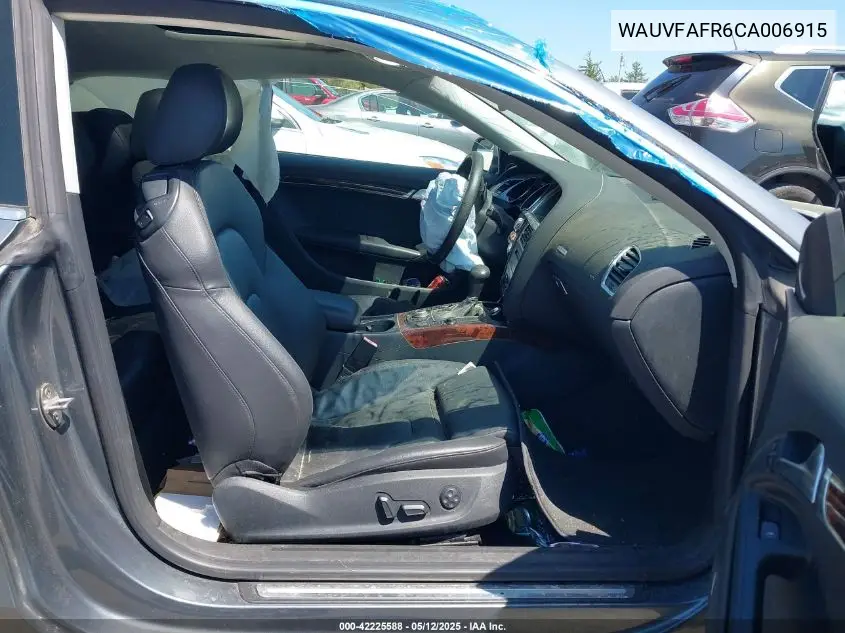 2012 Audi A5 2.0T Premium VIN: WAUVFAFR6CA006915 Lot: 42225588