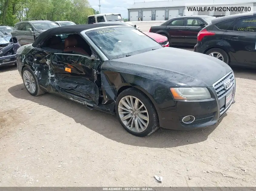 2012 Audi A5 2.0T Premium VIN: WAULFAFH2CN000780 Lot: 42246351