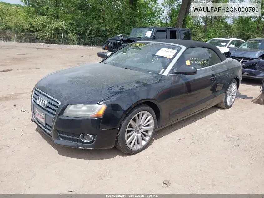 2012 Audi A5 2.0T Premium VIN: WAULFAFH2CN000780 Lot: 42246351