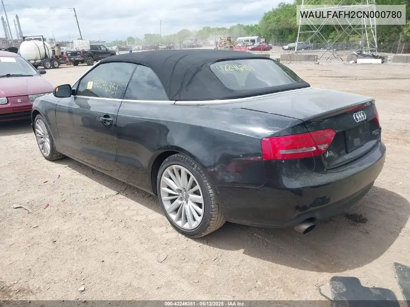 2012 Audi A5 2.0T Premium VIN: WAULFAFH2CN000780 Lot: 42246351