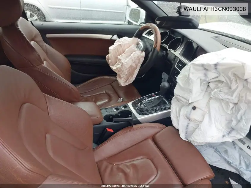 2012 Audi A5 2.0T Premium VIN: WAULFAFH3CN003008 Lot: 42253123