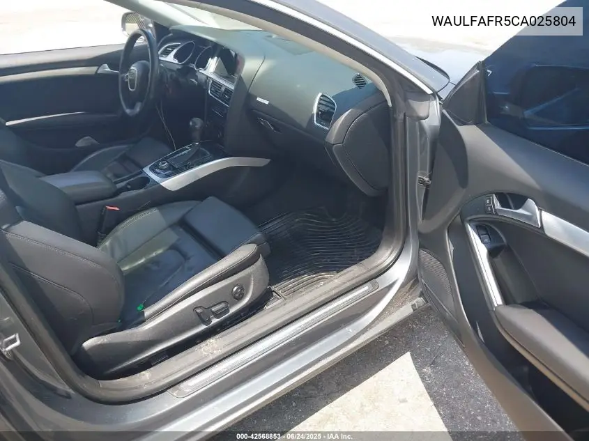 2012 Audi A5 2.0T Premium VIN: WAULFAFR5CA025804 Lot: 42568853