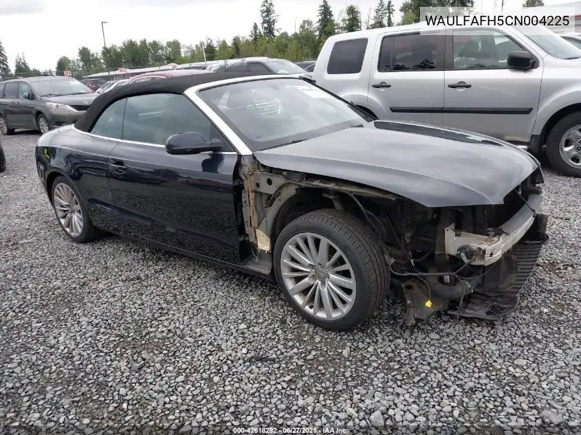 2012 Audi A5 2.0T Premium VIN: WAULFAFH5CN004225 Lot: 42618292