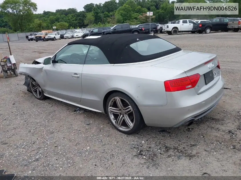 2013 Audi A5 2.0T Premium VIN: WAUWFAFH9DN006526 Lot: 42611671