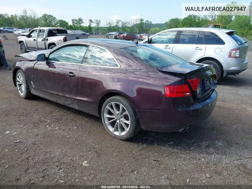2014 Audi A5 2.0T Premium VIN: WAULFAFR0EA027947 Lot: 42268709