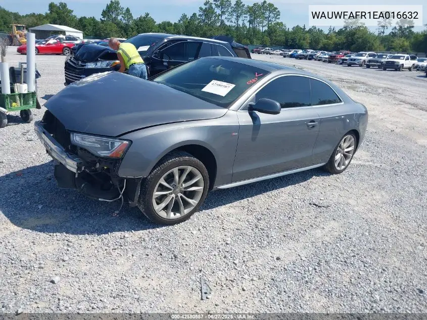 2014 Audi A5 2.0T Premium VIN: WAUWFAFR1EA016632 Lot: 42580587