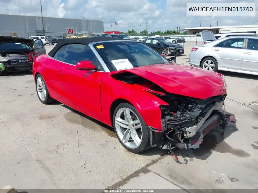 2014 Audi A5 2.0T Premium VIN: WAUCFAFH1EN015760 Lot: 42584317