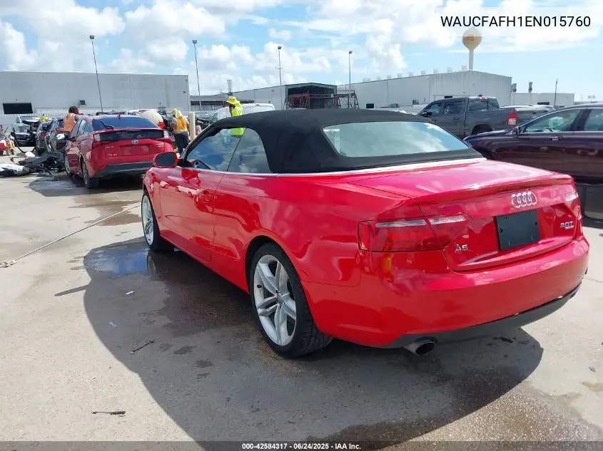 2014 Audi A5 2.0T Premium VIN: WAUCFAFH1EN015760 Lot: 42584317