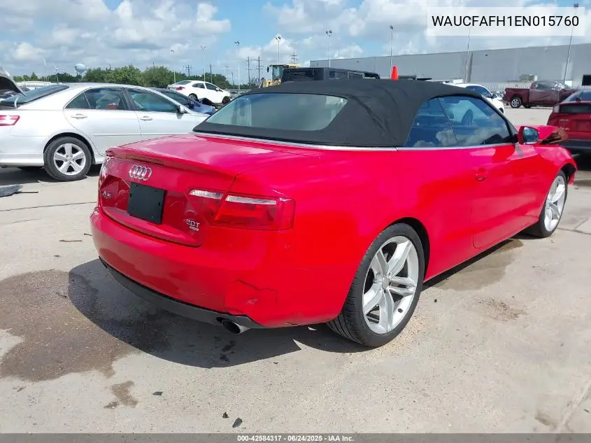 2014 Audi A5 2.0T Premium VIN: WAUCFAFH1EN015760 Lot: 42584317