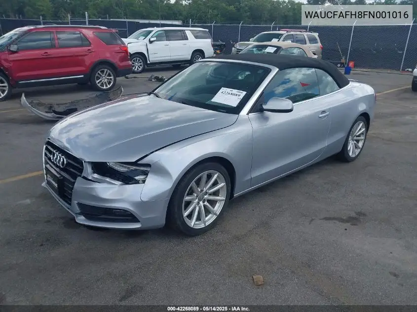 2015 Audi A5 2.0T Premium VIN: WAUCFAFH8FN001016 Lot: 42268089