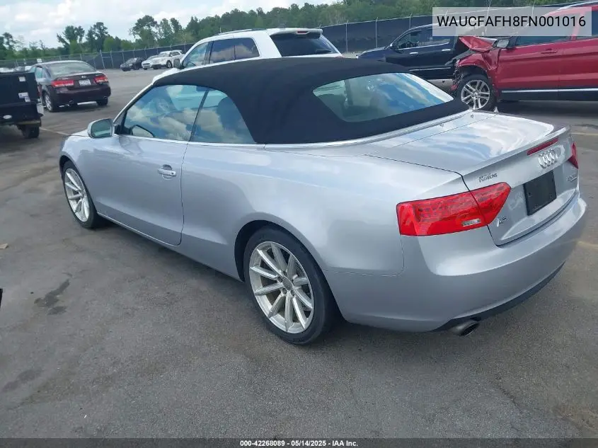 2015 Audi A5 2.0T Premium VIN: WAUCFAFH8FN001016 Lot: 42268089