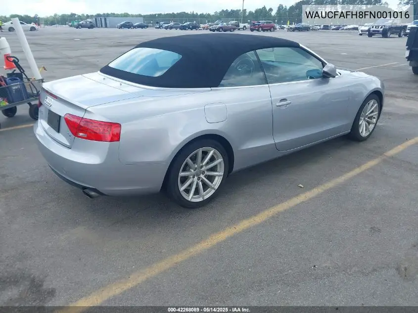 2015 Audi A5 2.0T Premium VIN: WAUCFAFH8FN001016 Lot: 42268089