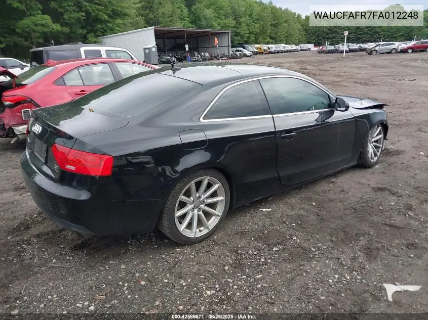 2015 Audi A5 2.0T Premium VIN: WAUCFAFR7FA012248 Lot: 42586671