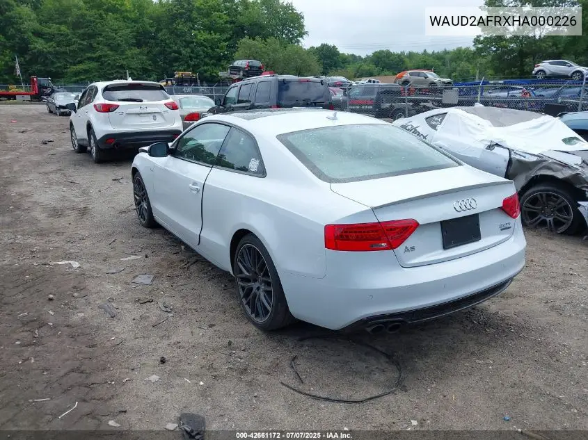 2017 Audi A5 2.0T Sport VIN: WAUD2AFRXHA000226 Lot: 42661172