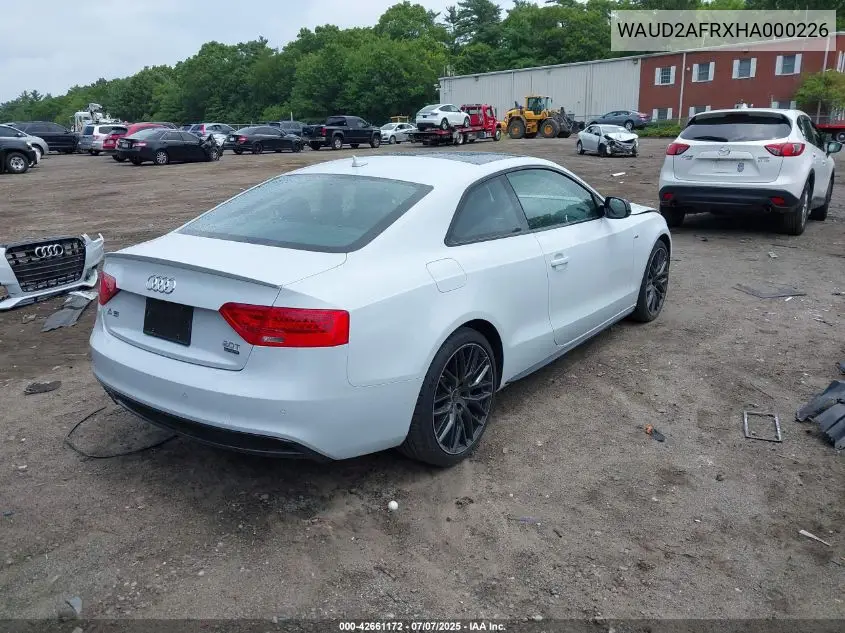 2017 Audi A5 2.0T Sport VIN: WAUD2AFRXHA000226 Lot: 42661172