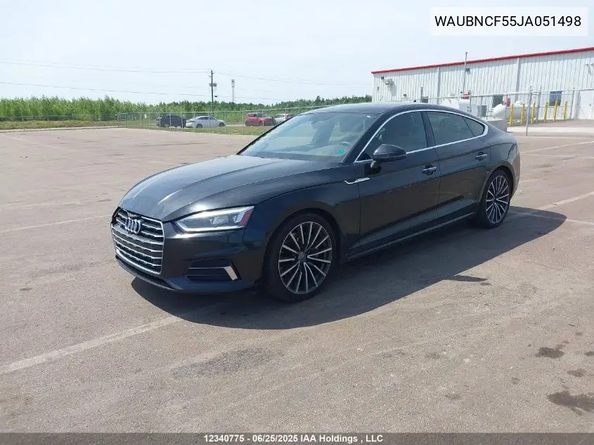 2018 Audi A5 2.0T Progressiv VIN: WAUBNCF55JA051498 Lot: 12340775