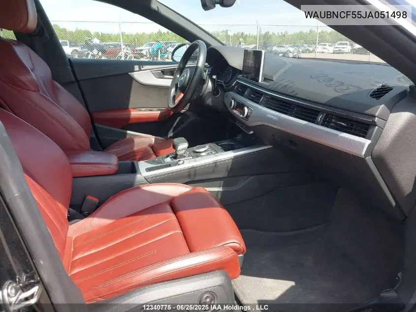 2018 Audi A5 2.0T Progressiv VIN: WAUBNCF55JA051498 Lot: 12340775