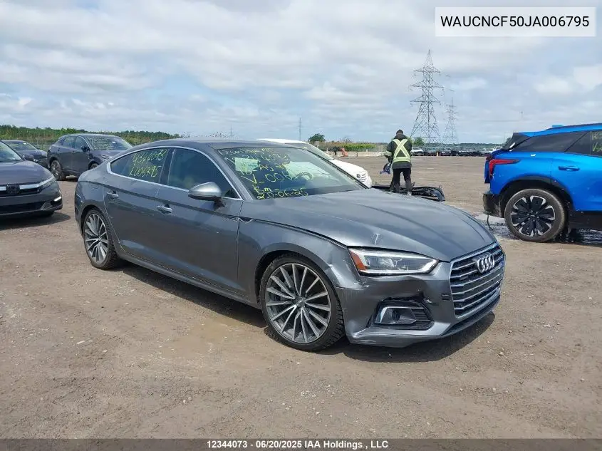 2018 Audi A5 2.0T Technik VIN: WAUCNCF50JA006795 Lot: 12344073