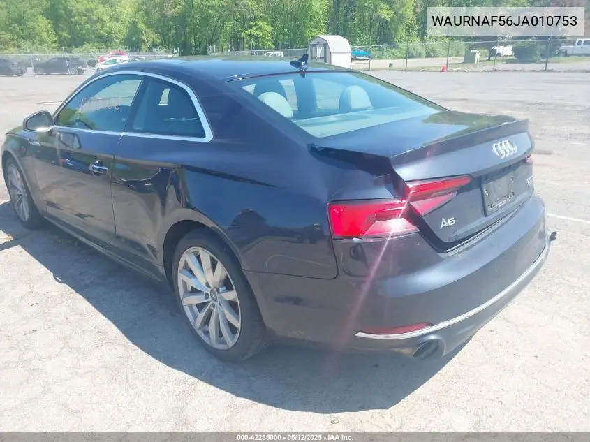 2018 Audi A5 2.0T Premium VIN: WAURNAF56JA010753 Lot: 42235000