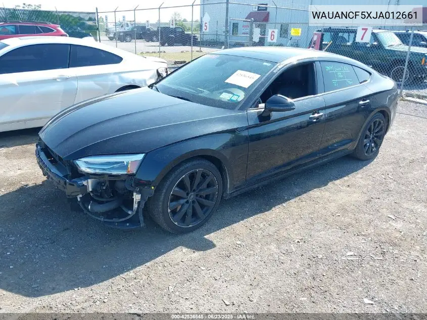 2018 Audi A5 Premium VIN: WAUANCF5XJA012661 Lot: 42536545