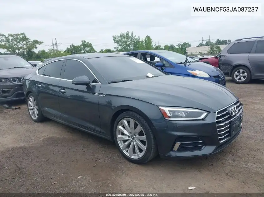 2018 Audi A5 2.0T Premium VIN: WAUBNCF53JA087237 Lot: 42559089